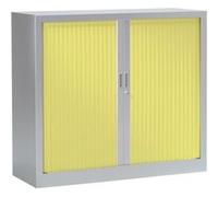 Armoire Monobloc FUN H100xL120xP43 cm 2 Tablettes Alu Rideaux Anis Aluminium - Anis G