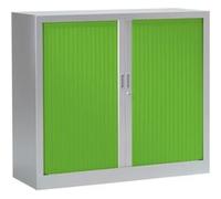 Armoire Monobloc FUN H100xL120xP43 cm 2 Tablettes Alu Rideaux Vert Aluminium - Vert G