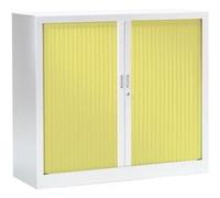 Armoire Monobloc FUN H100xL120xP43 cm 2 Tablettes Blanc Rideaux Anis Blanc - Anis G