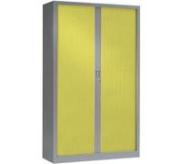 Armoire Monobloc FUN H198xL120xP43 cm 4 Tablettes Alu Rideaux Anis Aluminium - Anis G