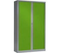 Armoire Monobloc FUN H198xL120xP43 cm 4 Tablettes Alu Rideaux Vert Aluminium - Vert G