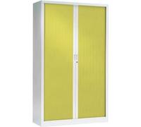 Armoire Monobloc FUN H198xL120xP43 cm 4 Tablettes Blanc Rideaux Anis Blanc - Anis G
