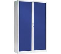 Armoire Monobloc FUN H198xL120xP43 cm 4 Tablettes Blanc Rideaux Bleu Blanc - Bleu G
