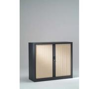 Armoire Monobloc H100xL100xP43 cm 2 Tablettes Anthracite Rideaux Erable Anthracite - Erable G