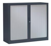 Armoire Monobloc H136xL120xP43 cm 3T Anthracite Rideaux Alu Anthracite - Aluminium G