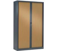 Armoire Monobloc H198xL100xP43 cm 4 Tablettes Anthracite Rideaux Pommier de Honfleur Anthracite - Pommier de Honfleur G