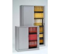 Armoire Monobloc H198xL120xP43 cm 4 Tablettes Gris (7035) Rideaux Gris Gris - Gris G