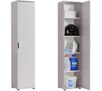 Armoire multi-rangement - 1 porte 4 étagères - Armoire de bureau - Dimensions 40x35x184 cm - Meuble de rangement - Cachemire