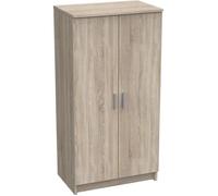 Armoire multi usages - Armoire auxiliaire à 2 portes, Range chaussures - L55xP36xH108cm - Décor chêne -DEMEYERE