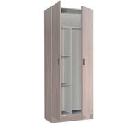 Armoire multi-usages avec 2 portes en bois couleur chêne - 73 cm (longueur) x180 cm (hauteur) x 37 cm (profondeur)