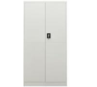 Armoire multi-usages avec 6 compartiments et 2 portes, gris clair, 90 x 40 x 180 cm, en acier