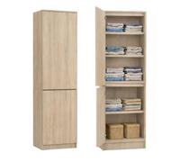 Home Collective Armoire 2 Portes avec 5 étagères | Rangement pour Chambre, entrée ou Bureau | 50x40x180 cm (LxPxH) | Sonoma