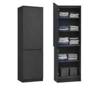 Home Collective Armoire 2 Portes avec 5 étagères | Rangement pour Chambre, entrée ou Bureau | 50x40x180 cm (LxPxH) | Anthracite