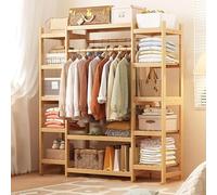 Armoire multifonction en bambou avec 12 étagères - Idéal pour chambre à coucher, salon, couloir, solution de rangement peu encombrante pour des espaces propres et bien rangés