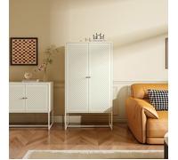 Armoire multifonctionnelle Viitasaari 150 x 80 x 40 cm acier blanc crème