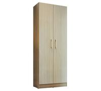 Armoire multifonctions - ACTUAL DIFFUSION - Gamme LAVANDA - 2 portes - L61×P31.8×H160.6 cm - Imitation chêne/érable