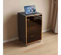Armoire multimédia réglable avec portes en verre trempé - Support multimédia AV pour la maison, le bureau et le théâtre - Centre de divertissement - Gestion des câbles - Gris - 80 cm