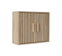 Altobuy Armoire murale PAJAN 2 portes effet bois avec tasseaux Marron G
