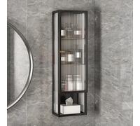 Armoire murale à 3 niveaux avec portes en verre, vitrine de salle de bain étroite, rangement de médicaments, organisateur de maquillage, pour le salon et