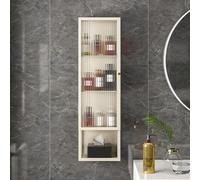 Armoire murale à 3 niveaux avec portes en verre, vitrine de salle de bain étroite, rangement de médicaments, organisateur de maquillage, pour le salon et