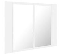 Armoire murale à DEL pour salle de bain, rangement au-dessus des toilettes, armoire de salle de bain avec 2 étagères pour rangement (D 60 x 12 x 45 cm)