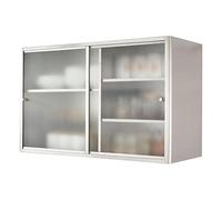 Armoire murale à porte coulissante en acier inoxydable, rangement réglable en métal pour salle de bain, garage, bureau, solution d'étagère utilitaire polyvalente