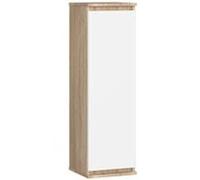 Vitrine armoire AKORD W30 Chêne Sonoma 30 cm 1 porte façade Blanche 3 étagères 30x30x99 cm