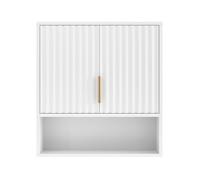 Armoire Murale-ALIGHTUP-Meuble de rangement mural pour salle de bain, double porte, 3 étagères, blanc, 58*20,5*62,5cm.