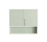 Armoire murale avec 2 portes effet bois vert et blanc