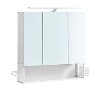 Armoire murale avec miroir 3 portes effet bois blanc