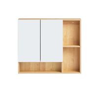 Armoire Murale Avec Miroir Avec 2 Portes Effet Bois Jaune