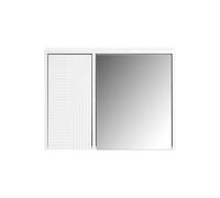 Armoire Murale Avec Miroir Et 2 Portes Effet Bois Blanc Blanc