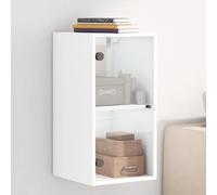 Armoire murale avec portes en verre - Armoire suspendue pour bureau et salon avec espace de rangement et design élégant