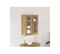 vidaXL Armoire Murale avec Portes en Verre Chêne Artisan 69,5x34x90 cm
