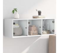 Armoire murale avec portes en verre - Design élégant - Armoire suspendue pour bureau et salon - Armoire de rangement avec plusieurs compartiments pour le rangement et la décoration