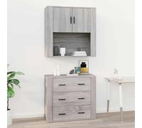 vidaXL Armoire murale Sonoma gris 80x33x80 cm Bois d'ingénierie