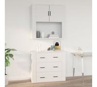 Armoire Murale Blanc 80x33x80 cm Bois d'Ingénierie Suspendue Salon vidaXL