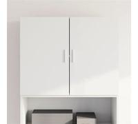 vidaXL Armoire murale suspendue Rangement organisateur salon Bois d'ingénierie 80x42,5x64 cm Blanc