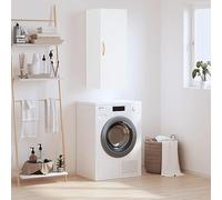 Armoire Murale Blanc Brillant with Durable Wood Engineering, Glass Door, Meuble Haut Salle de Bain, Meuble Haut de Cuisine, Buffet Blanc, 34,5 x 34 x 90 cm
