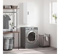 Armoire Murale Blanche 34.5x34x90 cm, Meuble de Rangement Suspendu en Bois d'Ingénierie pour Salon et Chambre, Design Élégant, Grande Capacité de Stockage, Facile à Installer