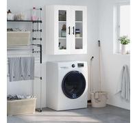 vidaXL Armoire murale suspendue avec rangement moderne blanc bois d'ingénierie