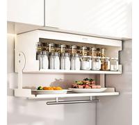 Armoire Murale Casier Vestiaire Metallique Fabriqué en Acier Au Carbone Cuisine avec Couvercle Rabattable Deux Modes D'installation Armoire De Rangement Salle De Bain(White,40 * 19 * 26cm)