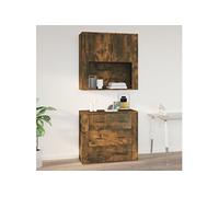 Vidaxl Armoire Murale Chêne Fumé 80x33x80 Cm Bois D'ingénierie Marron
