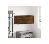 vidaXL Armoire Murale, Placard Suspendu avec Rangement, Meuble Flottant de Salon Salle de Séjour Intérieur, Moderne, Chêne Marron Bois d'Ingénierie