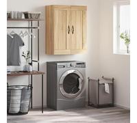 Armoire Murale chêne Sonoma 69,5x34x90 cm Bois d'ingénierie, Armoire Suspendue avec 3 Compartiments et 2 Portes, Rangement Mural élégant pour Salon, Chambre ou Bureau