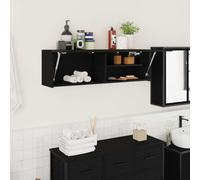 vidaXL Armoire murale de bain 60x25x40 cm bois d'ingénierie noir
