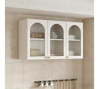 Armoire murale de cuisine avec deux étagères réglables, armoire à médicaments pour salle de bains, armoire murale avec porte en verre, le salon et la cuisine(90*60*40cm/35.4*23.6*15.7in)