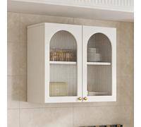 Armoire murale de cuisine avec deux étagères réglables, armoire à médicaments pour salle de bains, armoire murale avec porte en verre, le salon et la cuisine(80*60*30cm/31.5*23.6*11.8in)