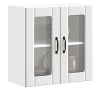 Armoire murale de cuisine avec porte en verre Lucca gris béton vidaXL