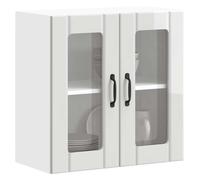 Armoire murale de cuisine avec porte en verre Lucca gris béton vidaXL